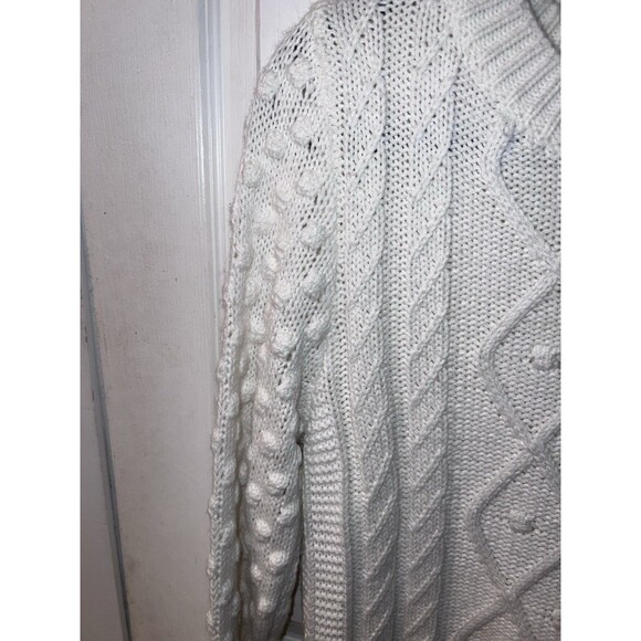 Evereve Sieve Bobble Cable Knit Sweater Womens XS Pullover white Fisherman - Picture 3 of 9